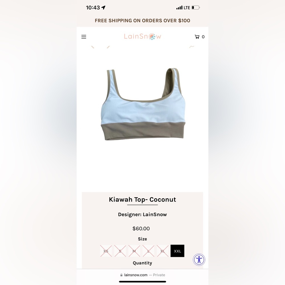 LainSnow Kiawah Bathingsuit Top - Coconut